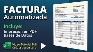 Cómo Crear una Factura Automatizada en Excel (Impresión en PDF)